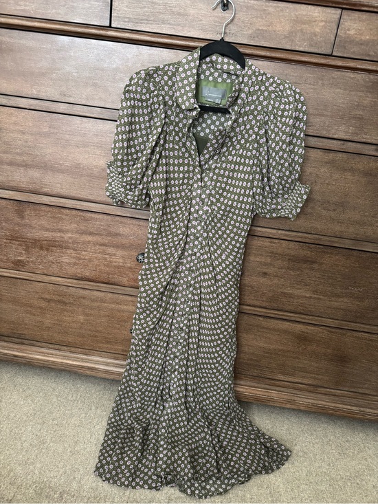 Anthropologie Dresses & Skirts - Anthropologie Green Printed Button-Front Maxi Dress